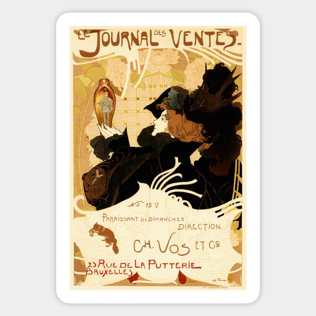 LE JOURNAL DES VENTES by Georges de Feure Maitres De L' Affiche Collection Lithograph Art Sticker by vintageposters